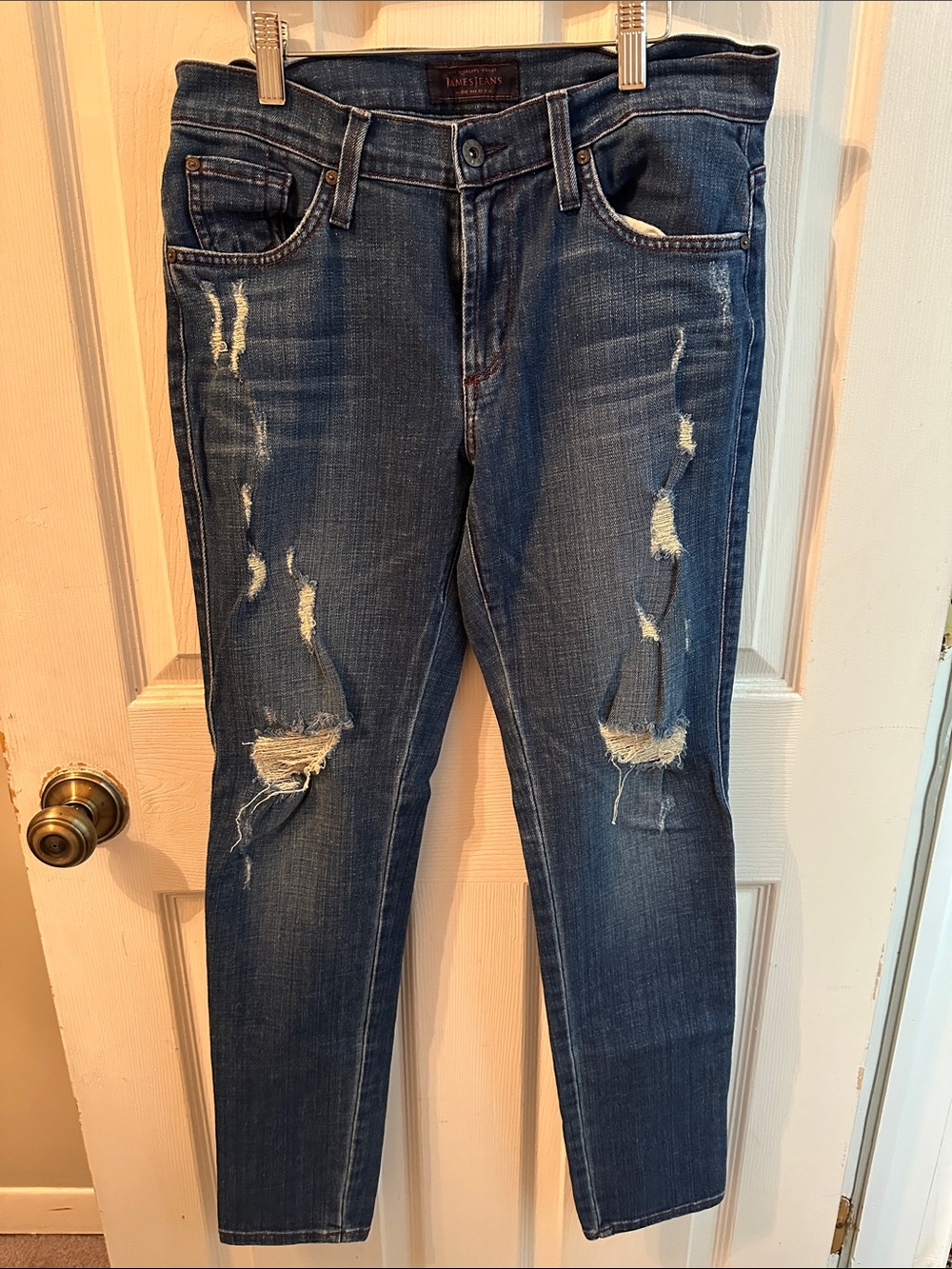 James Jeans Distressed Indigo Skinny Jeans
